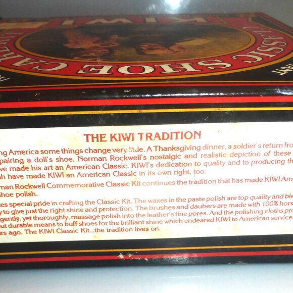 Vintage SHOE SHINE Wood Box & Norman Rockwell Water Resistant POLISH Kit Vintage - Picture 5 of 11